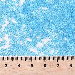 MIYUKIラウンドロカイユビーズ  日本製シードビーズ  （rr148d）透明なダークアクア  15/0  1.5mm  穴：0.7mm  約5555PCS /ボトル  10 G /ボトル&nbsp;SEED-JP0010-RR0148D