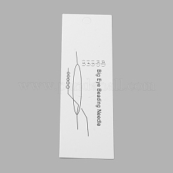 厚紙のアクセサリー台紙  ビッグアイビーズ針に使用  ホワイト  155x48mm&nbsp;CDIS-R032-01