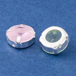 ラインストーンを丸い形で縫います  フロストK9ガラスラインストーン  マルチ連リンク  真鍮パーツ  銀  13x7mm&nbsp;GLAA-K069-03A-S