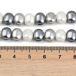電気めっきシェルパールビーズ連売り  ライス  ミックスカラー  9x7x5mm  穴：1mm  約58個/連  16.14''（41センチメートル）&nbsp;BSHE-H113-04A