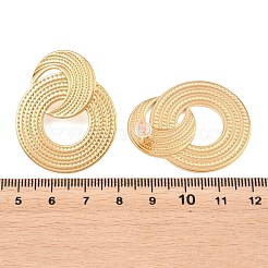 304ステンレススチールスタッドピアス  リング形状  ゴールドカラー  37.5x31mm&nbsp;EJEW-E617-08G