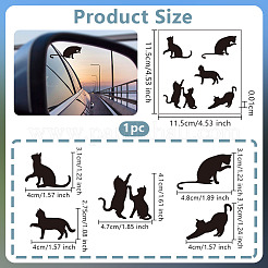 防水PVC静電ステッカー1枚  虹色紙封筒1枚付き  猫の形  115x115x0.1mm  ステッカー：30~45x40~50mm&nbsp;DIY-OC0013-20B