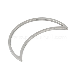 変色しない201ステンレススチール製リンクリング  ムーン  ステンレス鋼色  38x23x1.2mm&nbsp;STAS-L279-010P