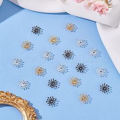 真鍮ビーズキャップ150色3個  ヘアスティックアクセサリー  花  ミックスカラー  13mm  50個/カラー&nbsp;OHAR-ME0001-01