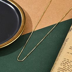 ラックメッキ 1mm 真鍮ベネチアンチェーンネックレス 女性用  鉛フリー＆カドミウムフリー  長持ちメッキ  18KGP本金メッキ  17.83インチ（45.3cm）&nbsp;NJEW-H049-02G