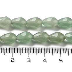天然石グリーンアベンチュリンビーズ連売り  多面カットティアドロップ  10x7mm  穴：1.2mm  約20個/連  7.87''（20センチメートル）&nbsp;G-P520-B16-01