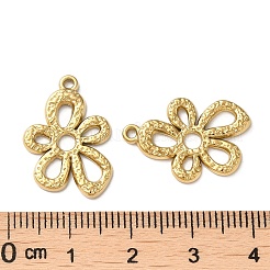 304ステンレスペンダント  花のチャーム  18KGP本金メッキ  20x14.5x2mm  穴：1.4mm&nbsp;STAS-Q252-01G