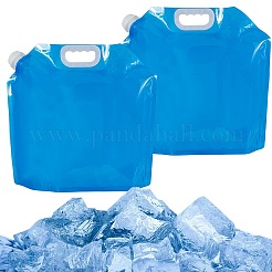 プラスチック製屋外用ウォーターバッグ  携帯用折りたたみ飲料水保存バッグ  キャンプ用  ドジャーブルー  380x410x50mm  内径：33mm  2pc&nbsp;AJEW-CN0006-39A