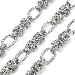 304ステンレススチールビザンチンチェーン  溶接されていない  スプールで  ステンレス鋼色  10x7mm&nbsp;SA-CBAF1D5-27P