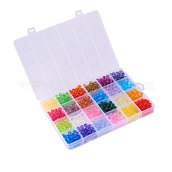 720個24色透明アクリルビーズ  ラウンド  ミックスカラー  8x7mm  穴：2mm  約30PCS /カラー&nbsp;MACR-CJ0001-17