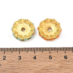 真鍮ビーズ  プラスチック付き  フラットラウンド  ミックスカラー  ゴールドカラー  16x4mm  穴：2.5mm&nbsp;PL-CBA18B7-01A