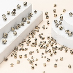 340個4スタイルの天然ダルメシアンジャスパービーズ  ラウンド  4mm / 6mm / 8mm / 10mm  穴：0.8~1mm&nbsp;G-LS0001-48