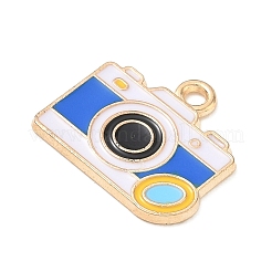 合金エナメルチャーム  カメラチャーム  ライトゴールド  ブルー  15x17x1.2mm  穴：1.8mm&nbsp;AL-CBA67E2-02KGC-06