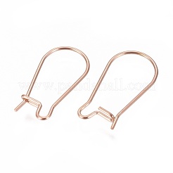 イオンプレーティング（IP）304ステンレススチールフープピアス金具腎臓耳ワイヤー  ローズゴールド  20x10x0.7mm  21ゲージ&nbsp;STAS-L216-22C-RG