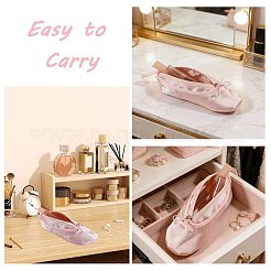 ポリエステル製バレエシューズペンケース  鉛筆用ジッパーバッグ  ピンク  210x71x61mm&nbsp;AJEW-WH0709-547