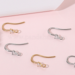 20個 2スタイル 304ステンレススチール ラインストーンピアスフック  DIYイヤリングアクセサリー  ミックスカラー  17x13x3.5mm  穴：1.6mm  10個/スタイル&nbsp;STAS-BBC0007-16B
