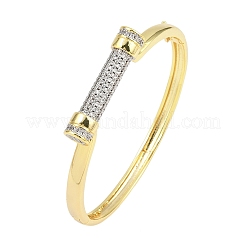 真鍮マイクロパヴェクリアキュービックジルコニアバングル（女性用）  18KGP本金メッキ  3/8インチ（0.85cm）  内径：2-3/8インチ（6.05cm）&nbsp;BJEW-D368-01G