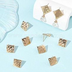 シェグレース 真鍮製スタッドピアス金具  菱形  カン付き  カドミウムフリーと鉛フリー＆ニッケルフリー  長持ちメッキ  18KGP本金メッキ  17x17mm  穴：2mm  ピン：11x0.7mm&nbsp;XGRQ64703-868G