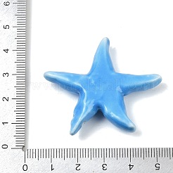 手作りの陶器ビーズ  ヒトデ  光沢釉の磁器  ミックスカラー  39.5~40x41.5~2x10~10.5mm  穴：2mm&nbsp;PORC-Z007-08