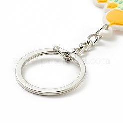 モスクの形をしたイード ムバラク キーホルダー pvc プラスチック キーホルダー  鉄パーツ  プラチナ  9.3cm&nbsp;LS-KEYC-G053-02P