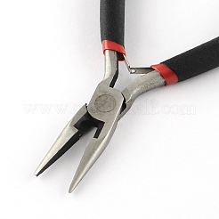 45＃炭素鋼ジュエリープライヤーセット  ワイヤーカッタープライヤー入り  ラウンドノーズプライヤー  サイドカッティングプライヤー  曲がった鼻プライヤーおよびエンドカッティングプライヤー  ブラック  20x33.5x5.5cm  5個/セット&nbsp;PT-R010-02