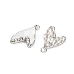 ラックメッキ合金アクリルパーツ  ハート  プラチナ  20x13x2mm  穴：1.6mm&nbsp;FIND-M038-13P