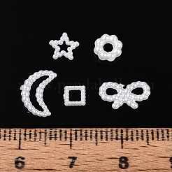 ABSプラスチックパール調ビーズ  混合図形  乳白色  4~10x4~10x2mm  穴：1.5~4x1.5~6mm  約40000個/500g&nbsp;OACR-T030-17M