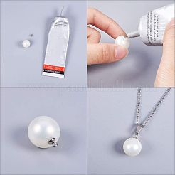 変色しない304ステンレススチールのスクリューアイピンペグベイル  片穴パーツ用  ステンレス鋼色  10.5x4mm  穴：2mm  ピン：1.5mm&nbsp;X-STAS-E076-05