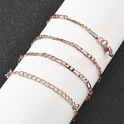 女性用真鍮フィガロチェーンネックレス  304ステンレススチール製カニカン付き  ラックめっき  鉛フリー＆カドミウムフリー  長持ちメッキ  ローズゴールド  17.68インチ（44.9cm）&nbsp;NJEW-D302-29RG