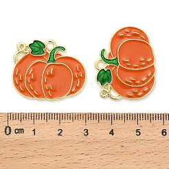 合金エナメルチャーム  ゴールドカラー  カボチャ  23.5x28.5x1.5mm  穴：2.5mm&nbsp;ENAM-F155-02C