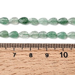 天然の緑のイチゴクォーツビーズ連売り  ティアドロップ  多面カット  6x4x2.5mm  穴：0.6mm  約62~68個/連  15.16~15.55''（38.5~39.5センチメートル）&nbsp;G-B159-A18