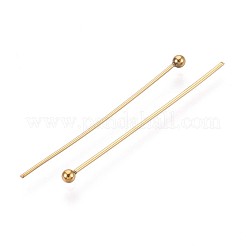 304ステンレススチールヘッドピン  イオンプレーティング（ip）  18KGP本金メッキ  30mm  ヘッド：2mm  100個/セット&nbsp;STAS-T065-30mm-20G