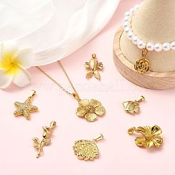 304ステンレススチールペンダント1個  花のチャーム  ゴールドカラー  34x16x8mm  穴：6x3mm&nbsp;STAS-FS0001-33A