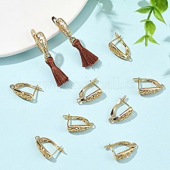 シェグレイス 真鍮製フープピアス金具  カン付き  カドミウムフリーと鉛フリー＆ニッケルフリー  18KGP本金メッキ  20x12x6mm  穴：1.6mm  ピン：1mm&nbsp;XGRQ79390-938G