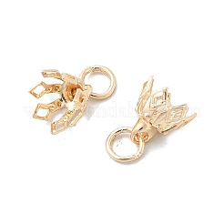 フラワーラックメッキ真鍮フィリグリービーズキャップベイル  7花びら  14KGP本金メッキ  8x8mm  穴：3mm&nbsp;KK-L102-27G-01