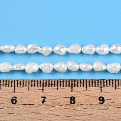 天然養殖淡水パールビーズ連売り  バロックパールケシパールビーズ  研磨両側  乳白色  3.5~6.5x3.5~5x2~3.5mm  穴：0.5mm  約65~66個/連  13.78~14.37インチ（35~36.5cm）&nbsp;PEAR-N014-03H