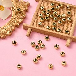 チベット風合金スペーサービーズ  カドミウムフリー＆鉛フリー  ロンデル  アンティーク黄金  7x5mm  穴：2.5mm&nbsp;PALLOY-YW0001-76