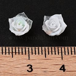 蓄光樹脂デコデンカボション  暗闇で光る  花  ホワイト  7x7x4mm&nbsp;RESI-K036-50