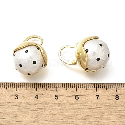 真鍮とプラスチックの模造真珠フープピアス  ラウンド  14KGP本金メッキ  25x18mm&nbsp;LS-EJEW-A121-02G