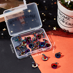 レインボーカラーアロイペンダント  カドミウムフリー＆鉛フリー  魔女の帽子  11x11x11mm  半分穴：3mm  30個/箱&nbsp;FIND-BBC0001-30