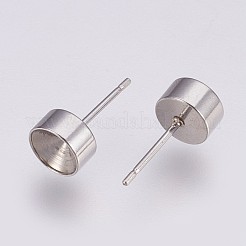 変色しない304ステンレススチールスタッドピアスセッティング  尖ったバックラインストーン用  ステンレス鋼色  6mmのラインストーンに適する  14.5x7mm  ピン：0.8mm&nbsp;STAS-I088-H-02P