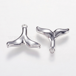 真鍮製チャーム  カドミウムフリー＆鉛フリー  クジラテールシェイプペンダント  ミックスカラー  13x14x2mm  穴：0.5mm&nbsp;KK-I613-08