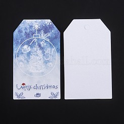 紙ギフトタグ  ハングタグ  ジュートより糸付き  クリスマスの装飾のための  クリスマスツリー模様  7.6x4.5x0.02cm  穴：5mm  50個/袋&nbsp;X1-CDIS-P005-D07