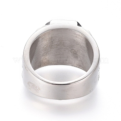 304ステンレススチールワイドバンドリング  ガラスと  レッド  ステンレス鋼色  サイズ7~12  17~22mm&nbsp;RJEW-D073-16-P