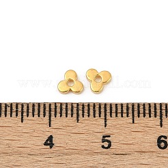 真鍮ビーズ  クローバー  18KGP本金メッキ  4.5x4.5x1mm  穴：1.2mm&nbsp;KK-D375-17G-01