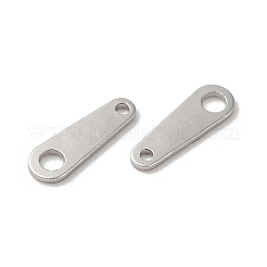変色防止925スターリングシルバーリンク  チェーンタブ  スタンプ925個付き  プラチナ  8x2.5x0.4mm  穴：0.7＆1.4ミリ&nbsp;STER-D006-07P