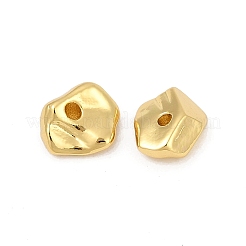 真鍮製スペーサービーズ  ナゲット  18KGP本金メッキ  7x8.5x4mm  穴：1.4mm&nbsp;KK-D375-30G-01