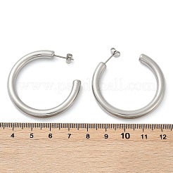 202ステンレススチールスタッドピアス  316サージカルステンレスピン付き  ステンレス鋼色  40.5~41x5mm&nbsp;EJEW-C131-02P