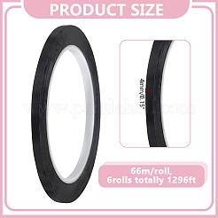 66mペット粘着テープ  ブラック  4mm&nbsp;AJEW-WH0481-171A