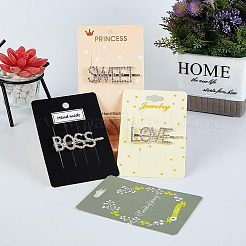 ヘアクリップディスプレイカード  クリップ梱包用  単語の長方形  ミックスカラー  10.5x7.3x0.05cm  120個/セット&nbsp;CDIS-NB0001-05